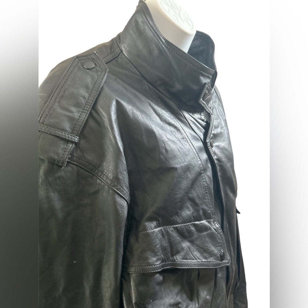 Vintage Leather cinch waist motorcycle jacket